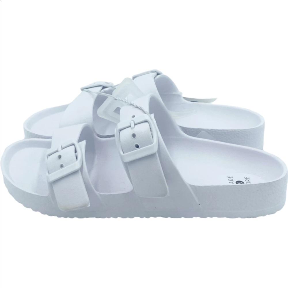 New w/Tag Women's Shade & Shore Target Neida EVA Two Band Slide White Sandals 7